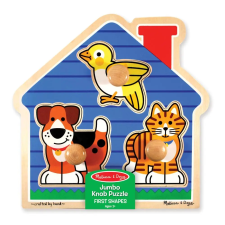 Melissa & Doug Fa készségfejlesztő játék, Puzzle fogantyúval, kis kedvencek puzzle, kirakós