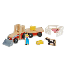 Melissa & Doug Melissa & Doug fa kotrógép játékkészlet utánfutóval autópálya és játékautó