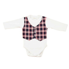 Mellényes hosszú ujjú baba body kombidressz, body