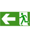  Menekül balra - utánvilágító műanyag, 200*100mm