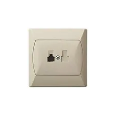 Mentavill RJ11 telefon aljzat egyes, komplett (Akcent) krém villanyszerelés