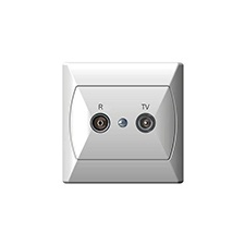 Mentavill TV, rádió aljzat, átmenő, komplett (Akcent) fehér villanyszerelés