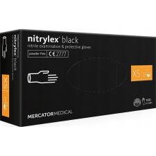 Mercator Medical Egyszer használatos XS védőkesztyű - Fekete (100db) (RD30104001) védőkesztyű