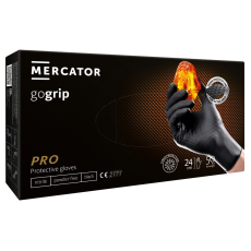 Mercator Medical MERCATOR gogrip Fekete dupla vastag munkavédelmi nitril kesztyű, 50db - L