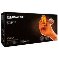 Mercator Medical MERCATOR gogrip Narancs háromszoros vastagságú munkavédelmi nitril kesztyű, 50db - M