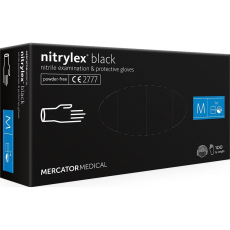 Mercator Medical Nitrylex® black púdermentes nitril vizsgálókesztyű, M méret (RD30104003)