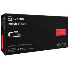 Mercator Medical Zrt Gumikesztyű Mercator Nitrylex nitril PÚDER NÉLKÜLI, FEKETE "L" 100db/doboz, 10doboz/karton