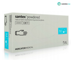 Mercator Medical Zrt Gumikesztyű Mercator Santex latex PÚDERES "M" 100db/doboz, 10doboz/karton