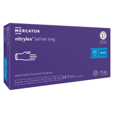 Mercator Nitrylex Befree Long púdermentes nitril hosszított vizsgálókesztyű lila 100db védőkesztyű