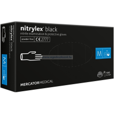  MERCATOR nitrylex black púdermentes nitril kesztyű M 100db - Fekete gumikesztyű gyógyászati segédeszköz