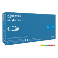 Mercator Nitrylex Classic Blue púdermentes nitril vizsgálókesztyű kék 100db védőkesztyű