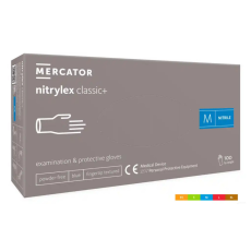Mercator Nitrylex Classic+ Blue vastagított púdermentes nitril vizsgálókesztyű kék 100db