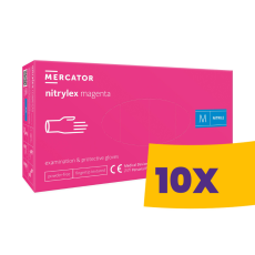 Mercator Nitrylex Magenta púdermentes nitril vizsgálókesztyű magenta 100db (Karton - 10 csomag)