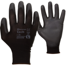  MERCATOR Tech black+black PU mártott munkavédelmi kesztyű 12pár - 9/L