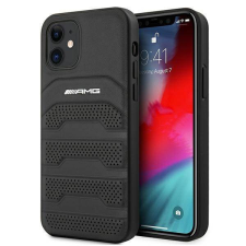 Mercedes AMG AMHCP12SGSEBK iPhone 12 mini 5,4" fekete dombornyomott keménytok tok és táska