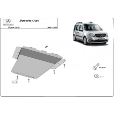  Mercedes Citan, 2012-2018 - Motorvédő lemez autóalkatrész