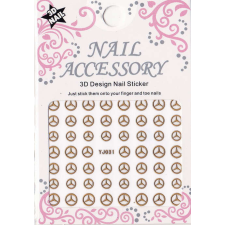 Mercedes Matrica - Mercedes logo- YJ031 - arany körömdíszítő