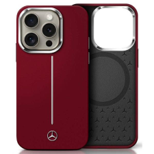 Mercedes MEHMP16X23SUMSR Silicone White Stripe MagSafe-kompatibilis keménytok iPhone 16 Pro - piros tok és táska