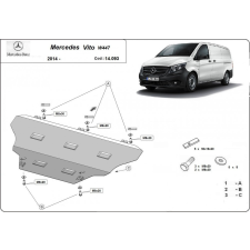  Mercedes Vito W447, 2014-2018 - RWD, Motor, váltó és hűtővédő lemez autóponyva