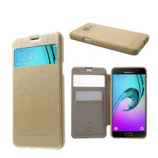 Mercury Wow Bumper Samsung Galaxy A5 (2016) Flip Tok - Arany textil mintás tok és táska