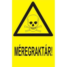  Méregraktár! - öntapadó, 160*240 információs tábla, állvány