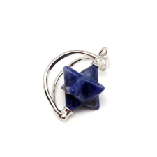 Merkaba medál fémmel Szodalit 2x3cm medál