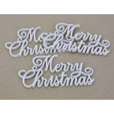  Merry Christmas felirat elegáns fehér 15cm 3db/csomag dekorációs kellék