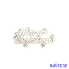 Merry Christmas felirat fehér hópihés 5db/csomag 5,5x12cm dekorációs kellék