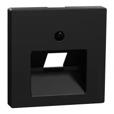  MERTEN Fedlap, 1xRJ45 aljzathoz, döntött, System-M, fekete MEG4521-0403 Schneider villanyszerelés