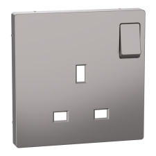  Merten Fedlap, kapcsolható brit csatlakozóaljzathoz, System-D, acél MTN2122-6036 Schneider villanyszerelés