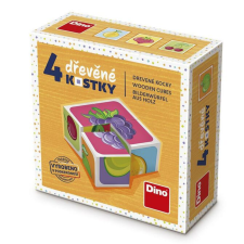  Mesekocka - fejlesztő játék, 4 db-os, gyümölcsös kreatív és készségfejlesztő