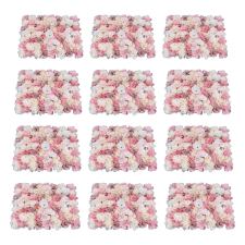  Mesterséges virágfali panel, tartós kendő és műanyag, ideális esküvőkhöz és rendezvényekhez, Rózsaszín dekoráció