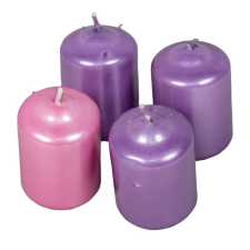  Metál adventi gyertya 40x60 mm 3lila+1rózsa 12db/csom (db ár) gyertya