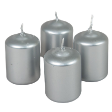 Metál adventi gyertya 40x60 mm ezüst 12db/csom (db ár) gyertya