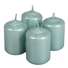 Metál adventi gyertya 40x60 mm jégkék 4db/csom (db ár) gyertya
