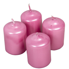  Metál adventi gyertya 40x60 mm rózsaszín 4db/csom (db ár) gyertya