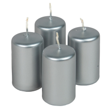  Metál adventi gyertya 70x40mm ezüst 4db/csom (db ár) dekorációs kellék
