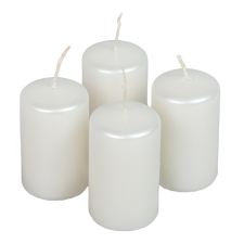 Metál adventi gyertya 70x40mm fehér 4db/csom (db ár) dekorációs kellék