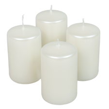  Metál adventi gyertya 80x50mm fehér 4db/csom (db ár) dekorációs kellék