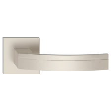 METAL-BUD BARCELONA ajtókilincs szögletes K-rozettás nikkel szatén Csak kilincs felső rozettán zár és alkatrészei