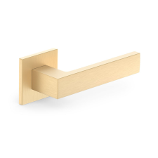 METAL-BUD CUBE ajtóajtókilincs négyzet alakú rozettás Q SLIM vékony szatén sárgaréz WC zár és alkatrészei