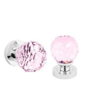 METAL-BUD Diamond Pink- Rózsaszín Kristály Gomb Forgó zár és alkatrészei