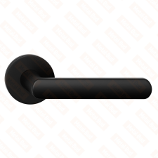 METAL-BUD LUNA ajtóajtókilincs kerek rozettás R SLIM vékony fekete BB zár és alkatrészei