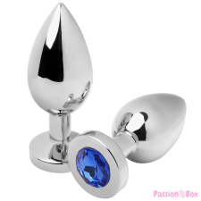 METAL HARD METALHARD ANAL PLUG DIAMOND BLUE MEDIUM  7.62CM anál