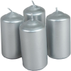  Metál henger gyertya 40x80mm ezüst (db ár) 4db/csom