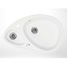 METALAC INKO X Granit Elipse, ovális, medencével, fehér, 780×500 mm mosogatótálca