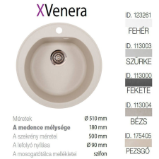 METALAC Venera XGranit Pezsgő mosogató 510mm/180mm 175405 mosogatótálca