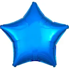  Metallic Blue csillag fólia lufi 48 cm party kellék