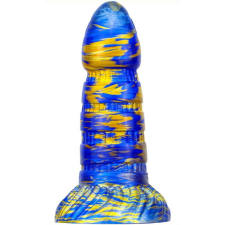 MetallicAnal Torff Dildo - prémium kék-arany színű szilikon játék 16cm műpénisz, dildó