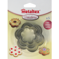 METALTEX 5 részes fém Metaltex virág alakú süti kiszúró készlet sütés és főzés